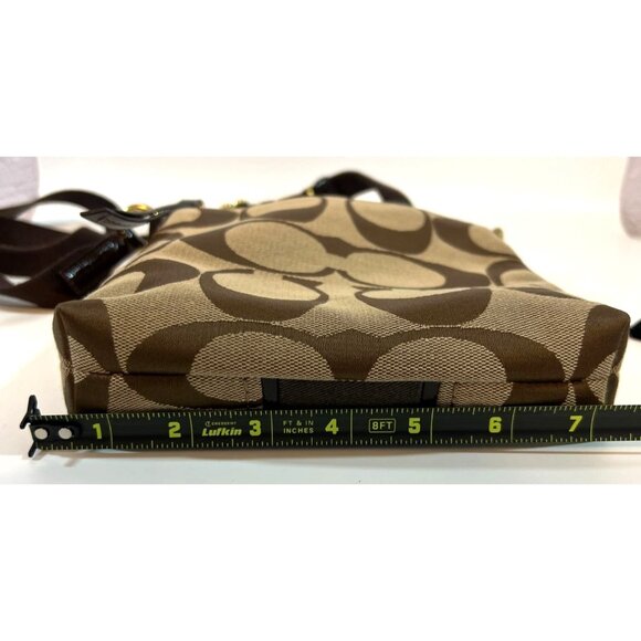 Coach Signature Jacquard Crossbody Bag With Certificate Of Authenticity Brown Ta - Picture 7 of 11